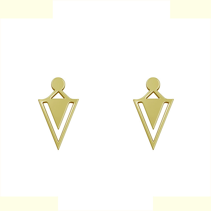 گوشواره طلا 18 عیار زنانه مدوپد مدل هندسی کد GA1-13436