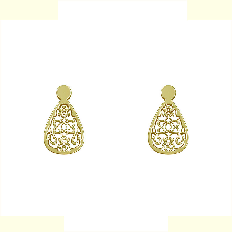 گوشواره طلا 18 عیار زنانه مدوپد مدل هندسی کد GA1-13442