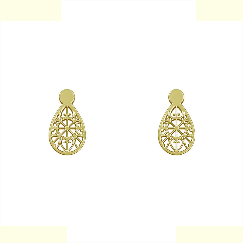 گوشواره طلا 18 عیار زنانه مدوپد مدل هندسی کد GA1-13461