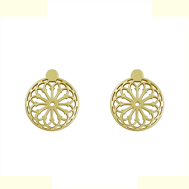 گوشواره طلا 18 عیار زنانه مدوپد مدل هندسی کد GA1-13480