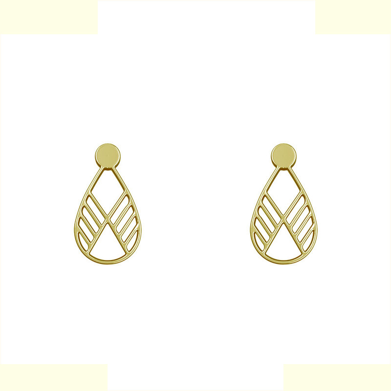 گوشواره طلا 18 عیار زنانه مدوپد مدل هندسی کد GA1-13487