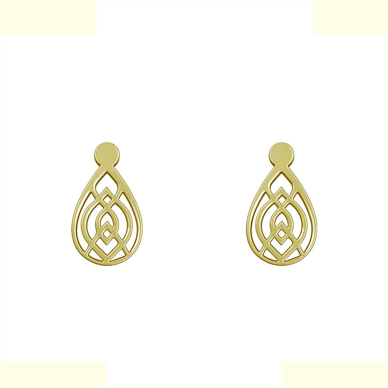 گوشواره طلا 18 عیار زنانه مدوپد مدل هندسی کد GA1-13503