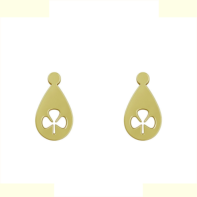 گوشواره طلا 18 عیار زنانه مدوپد مدل هندسی کد GA1-13532