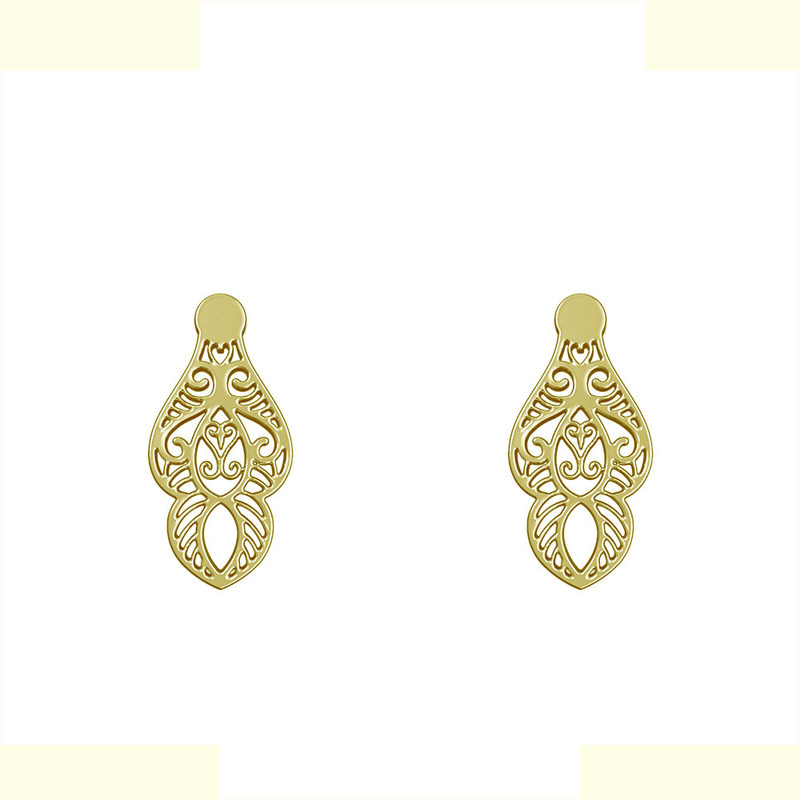 گوشواره طلا 18 عیار زنانه مدوپد مدل هندسی کد GA1-13536