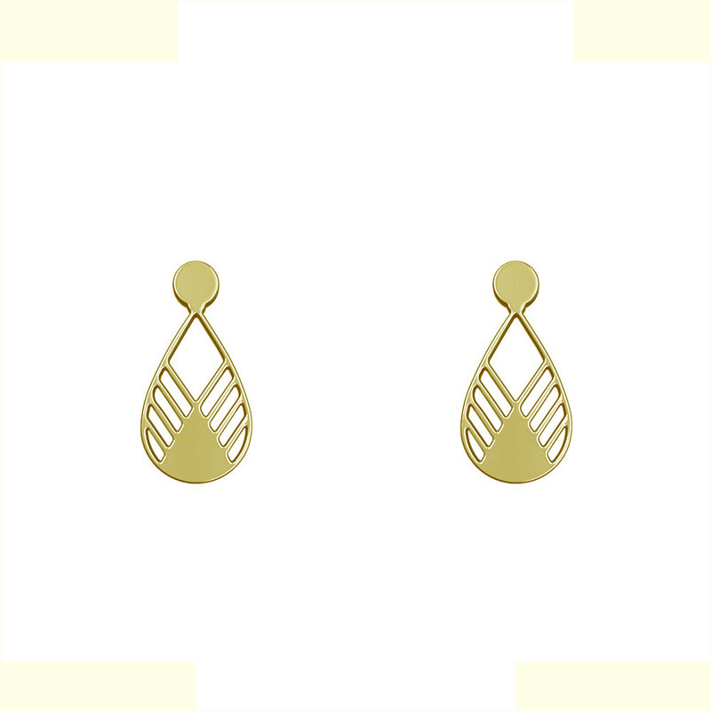 گوشواره طلا 18 عیار زنانه مدوپد مدل هندسی کد GA1-13538