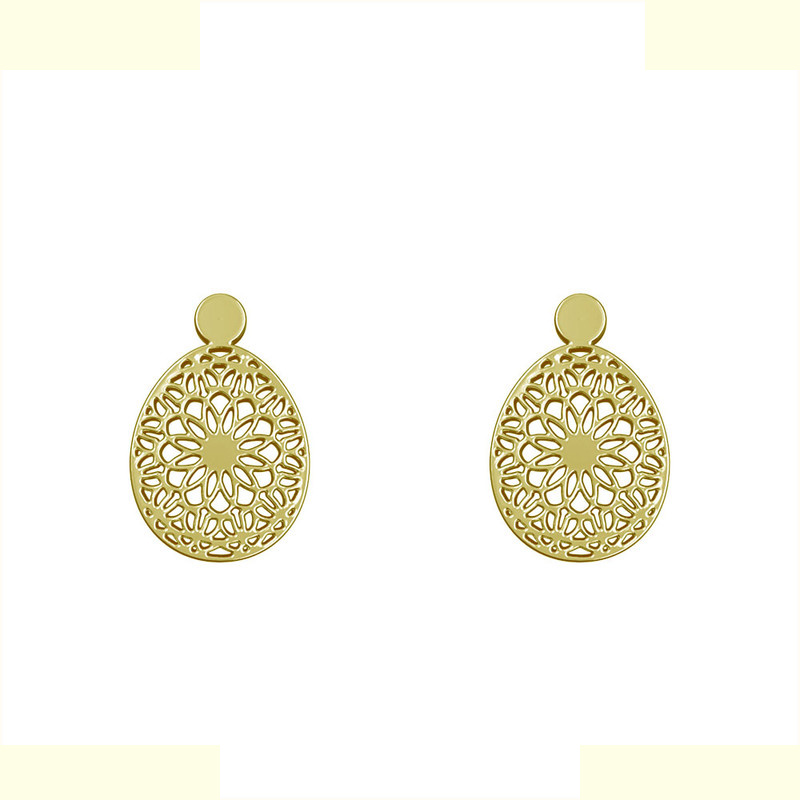 گوشواره طلا 18 عیار زنانه مدوپد مدل هندسی کد GA1-13540