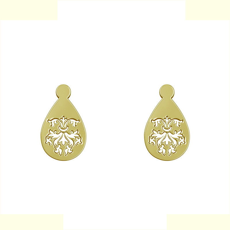 گوشواره طلا 18 عیار زنانه مدوپد مدل هندسی کد GA1-13555