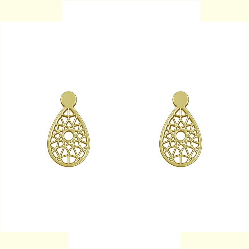 گوشواره طلا 18 عیار زنانه مدوپد مدل هندسی کد GA1-13563