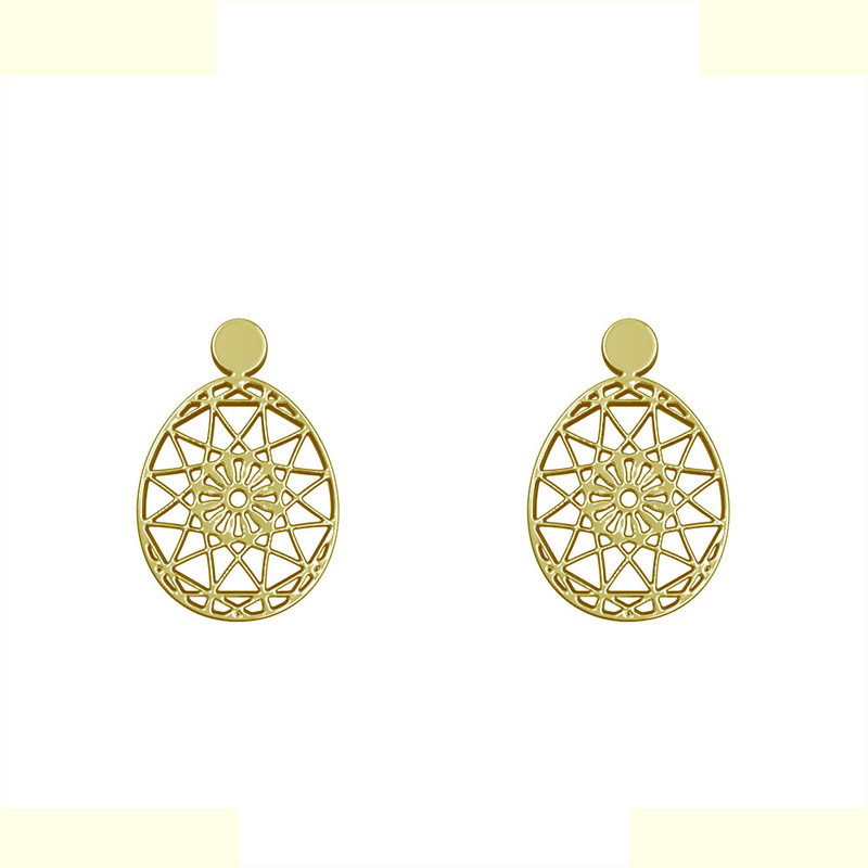 گوشواره طلا 18 عیار زنانه مدوپد مدل هندسی کد GA1-13569