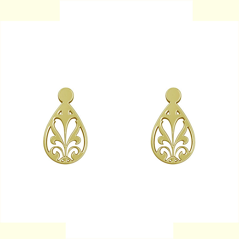 گوشواره طلا 18 عیار زنانه مدوپد مدل هندسی کد GA1-13587