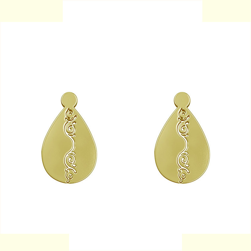 گوشواره طلا 18 عیار زنانه مدوپد مدل هندسی کد GA1-13594