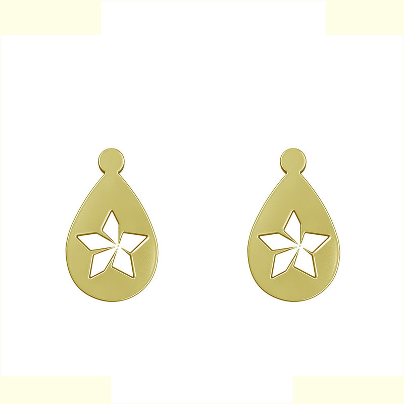 گوشواره طلا 18 عیار زنانه مدوپد مدل ستاره کد GA1-13609