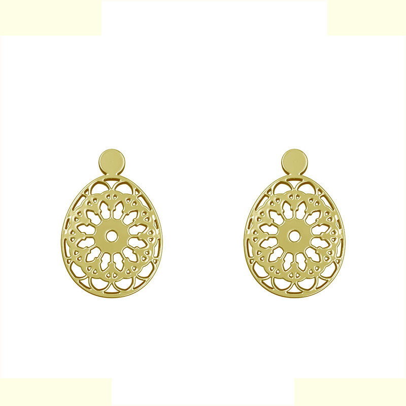 گوشواره طلا 18 عیار زنانه مدوپد مدل هندسی کد GA1-13610