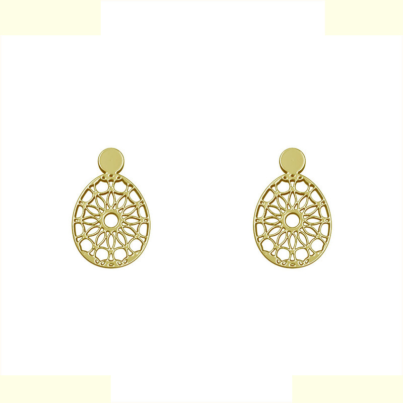 گوشواره طلا 18 عیار زنانه مدوپد مدل هندسی کد GA1-13617