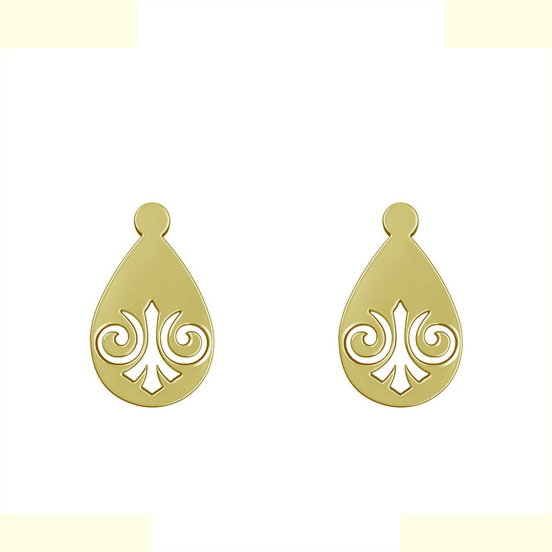 گوشواره طلا 18 عیار زنانه مدوپد مدل هندسی کد GA1-13627