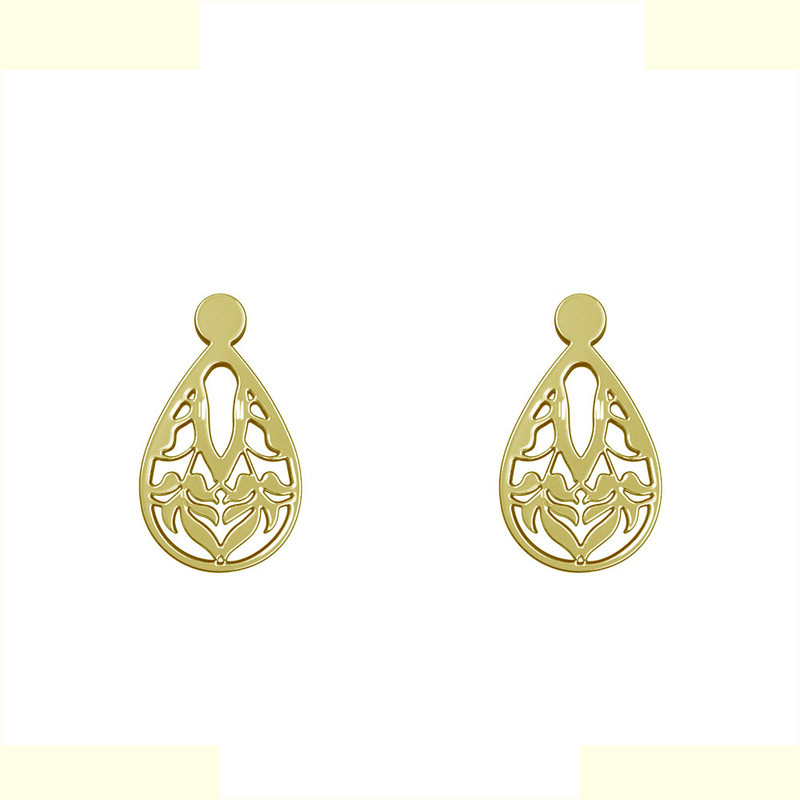 گوشواره طلا 18 عیار زنانه مدوپد مدل هندسی کد GA1-13634