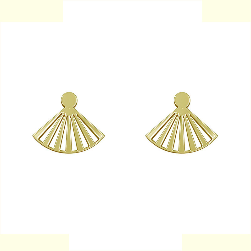 گوشواره طلا 18 عیار زنانه مدوپد مدل هندسی کد GA1-13647