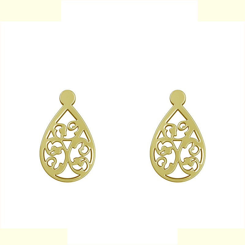 گوشواره طلا 18 عیار زنانه مدوپد مدل هندسی کد GA1-13648