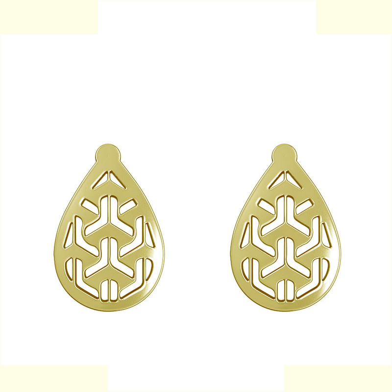 گوشواره طلا 18 عیار زنانه مدوپد مدل هندسی کد GA1-13665