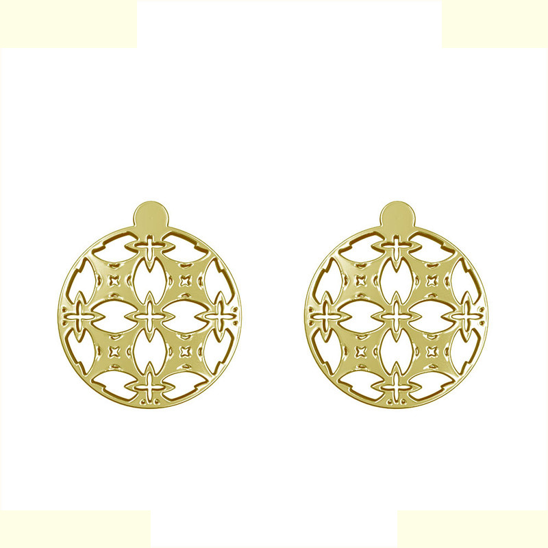 گوشواره طلا 18 عیار زنانه مدوپد مدل هندسی کد GA1-13670