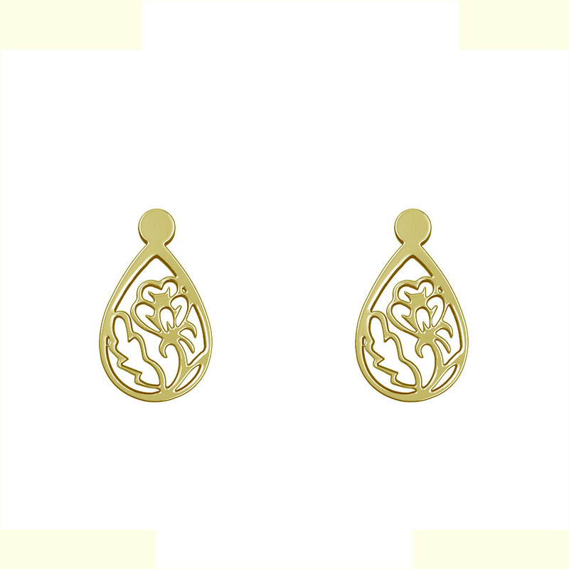 گوشواره طلا 18 عیار زنانه مدوپد مدل هندسی کد GA1-13679