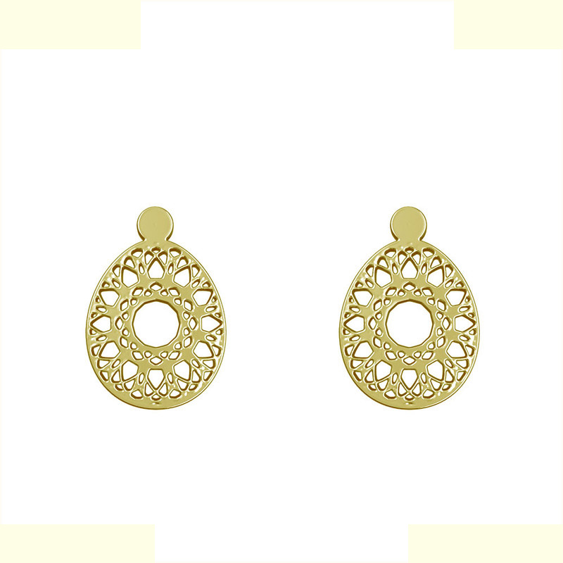 گوشواره طلا 18 عیار زنانه مدوپد مدل هندسی کد GA1-13695