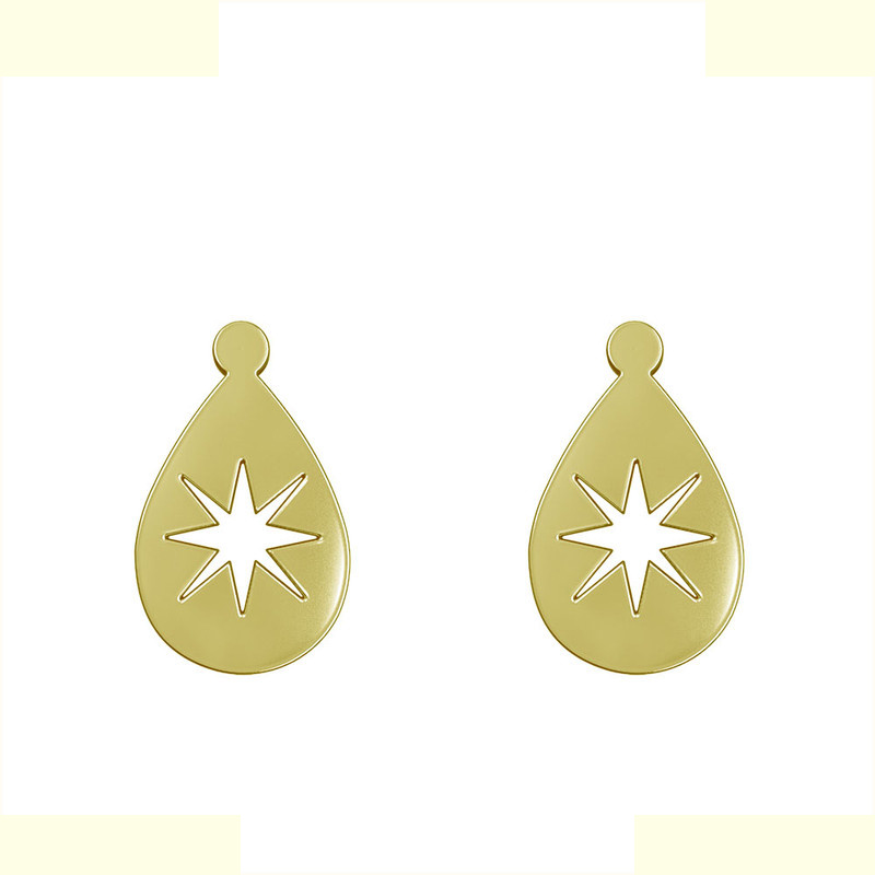 گوشواره طلا 18 عیار زنانه مدوپد مدل ستاره کد GA1-13700