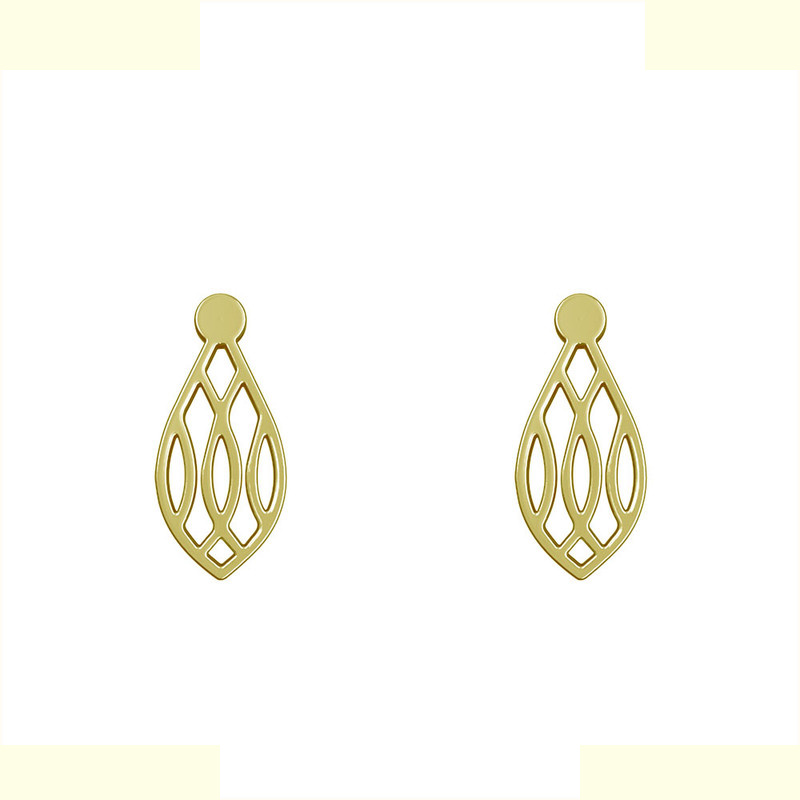 گوشواره طلا 18 عیار زنانه مدوپد مدل هندسی کد GA1-13705