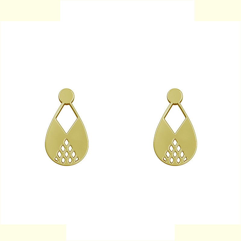 گوشواره طلا 18 عیار زنانه مدوپد مدل هندسی کد GA1-13712