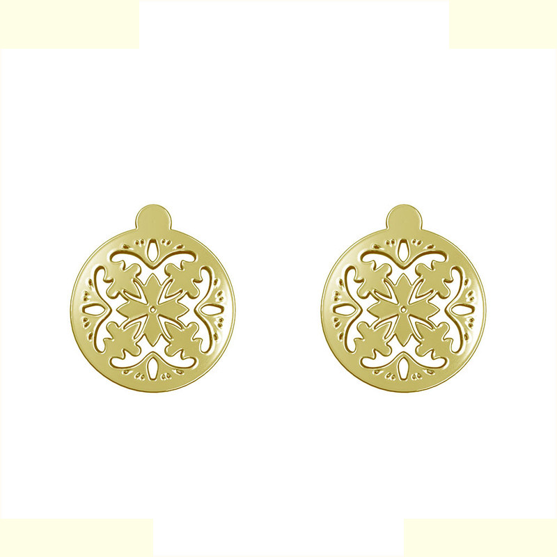 گوشواره طلا 18 عیار زنانه مدوپد مدل هندسی کد GA1-13715