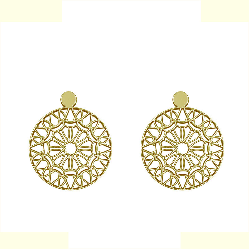 گوشواره طلا 18 عیار زنانه مدوپد مدل هندسی کد GA1-13725