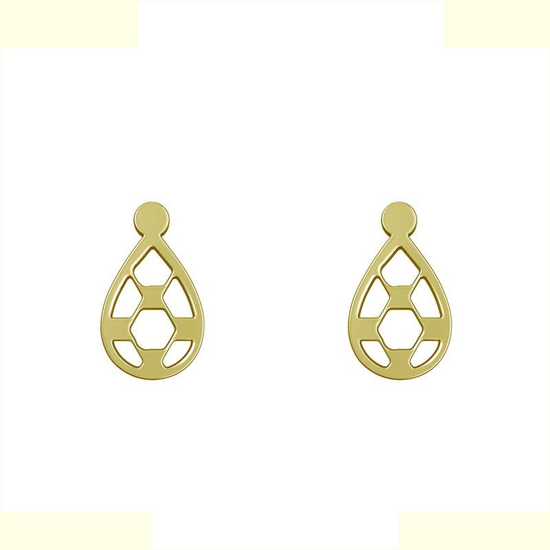 گوشواره طلا 18 عیار زنانه مدوپد مدل هندسی کد GA1-13727