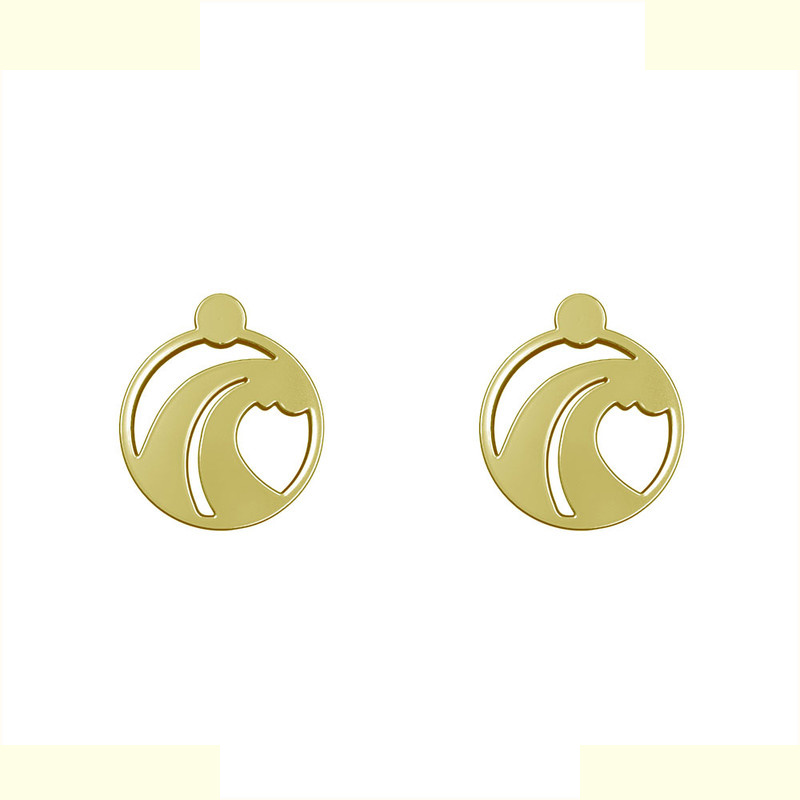 گوشواره طلا 18 عیار زنانه مدوپد مدل هندسی کد GA1-13733