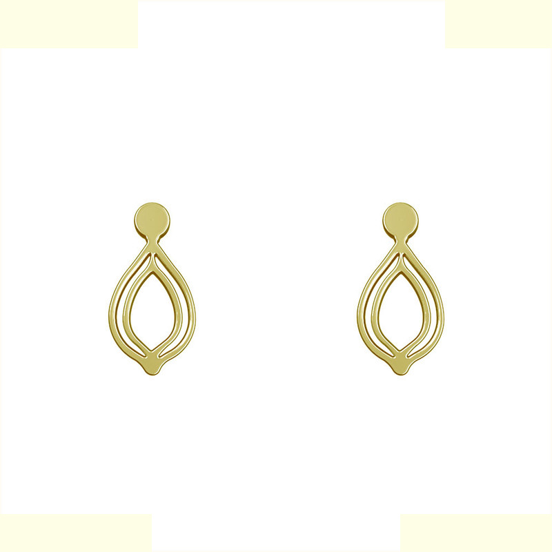 گوشواره طلا 18 عیار زنانه مدوپد مدل هندسی کد GA1-13766