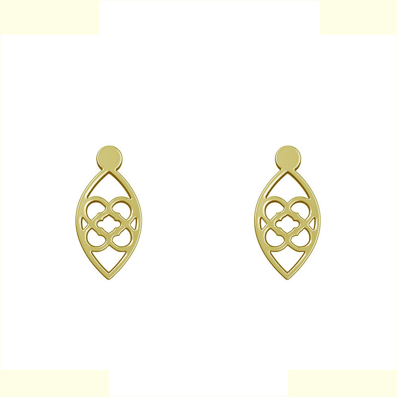 گوشواره طلا 18 عیار زنانه مدوپد مدل هندسی کد GA1-13769