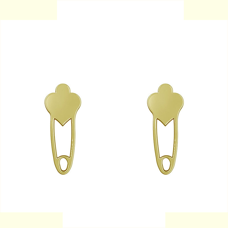 گوشواره طلا 18 عیار زنانه مدوپد مدل سنجاق قلب کد GA1-13773