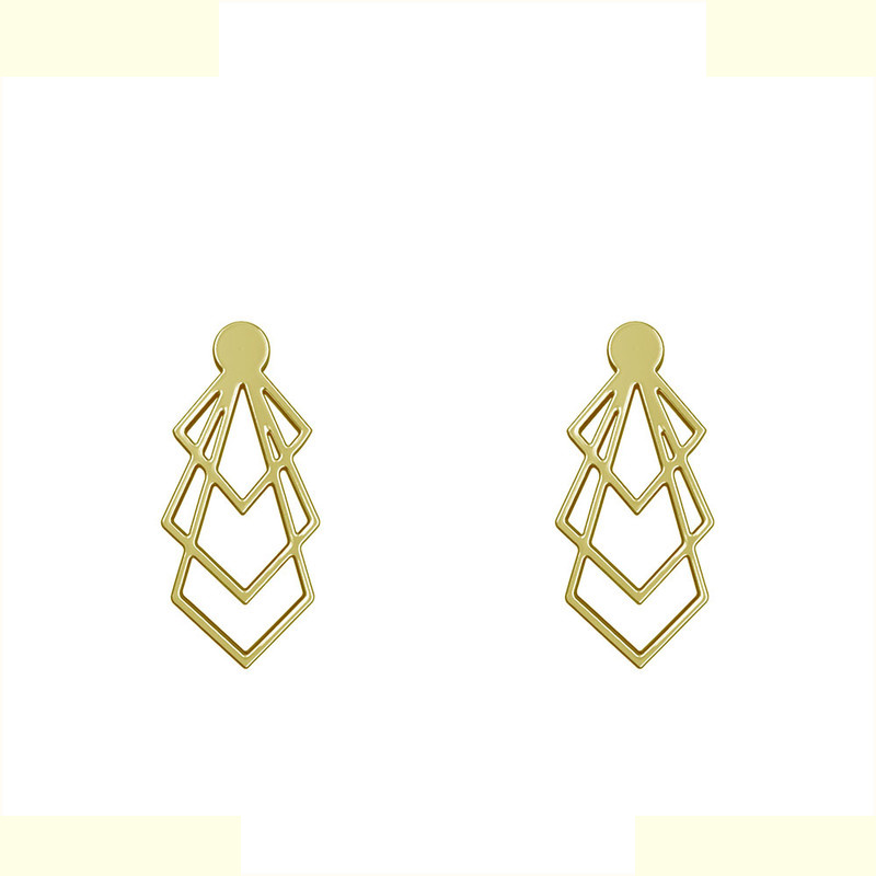 گوشواره طلا 18 عیار زنانه مدوپد مدل هندسی کد GA1-13801