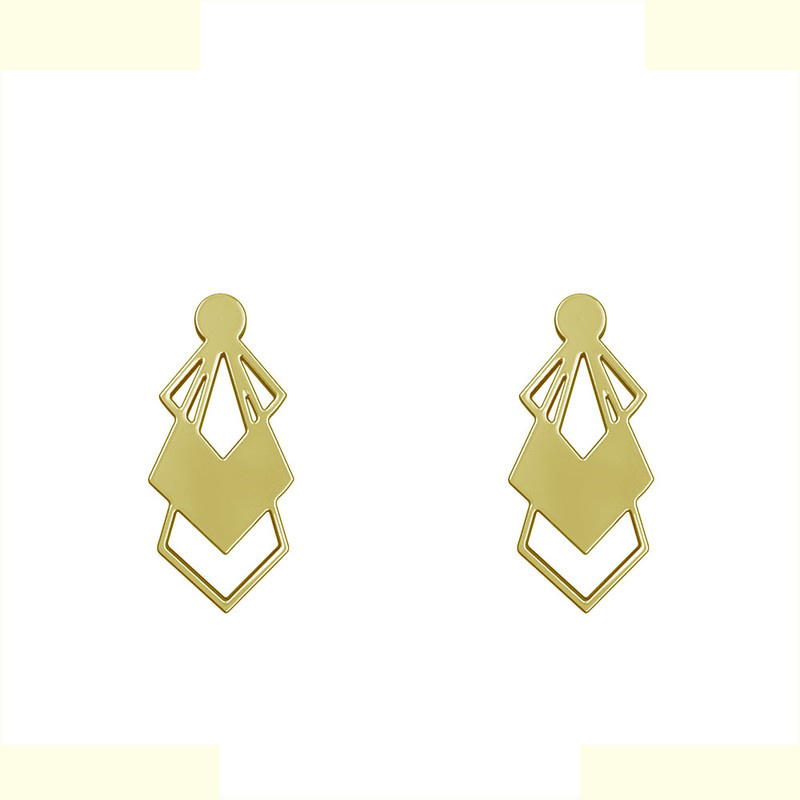 گوشواره طلا 18 عیار زنانه مدوپد مدل هندسی کد GA1-13809