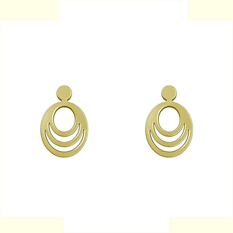 گوشواره طلا 18 عیار زنانه مدوپد مدل هندسی کد GA1-13829