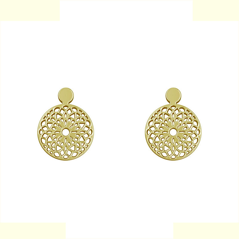 گوشواره طلا 18 عیار زنانه مدوپد مدل هندسی کد GA1-13845