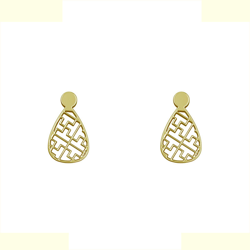 گوشواره طلا 18 عیار زنانه مدوپد مدل هندسی کد GA1-13852