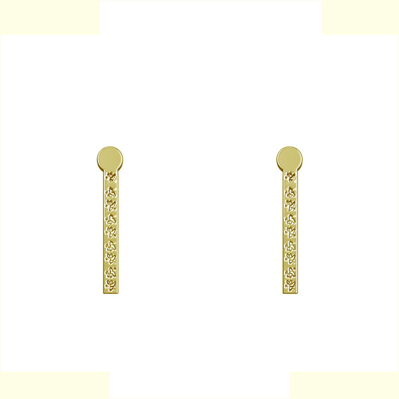 گوشواره طلا 18 عیار زنانه مدوپد مدل مستطیل کد GA1-13854