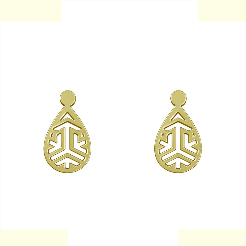 گوشواره طلا 18 عیار زنانه مدوپد مدل هندسی کد GA1-13862