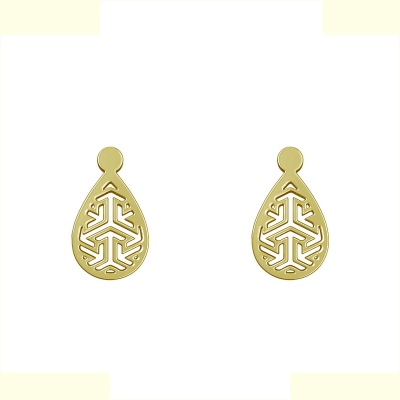 گوشواره طلا 18 عیار زنانه مدوپد مدل هندسی کد GA1-13863