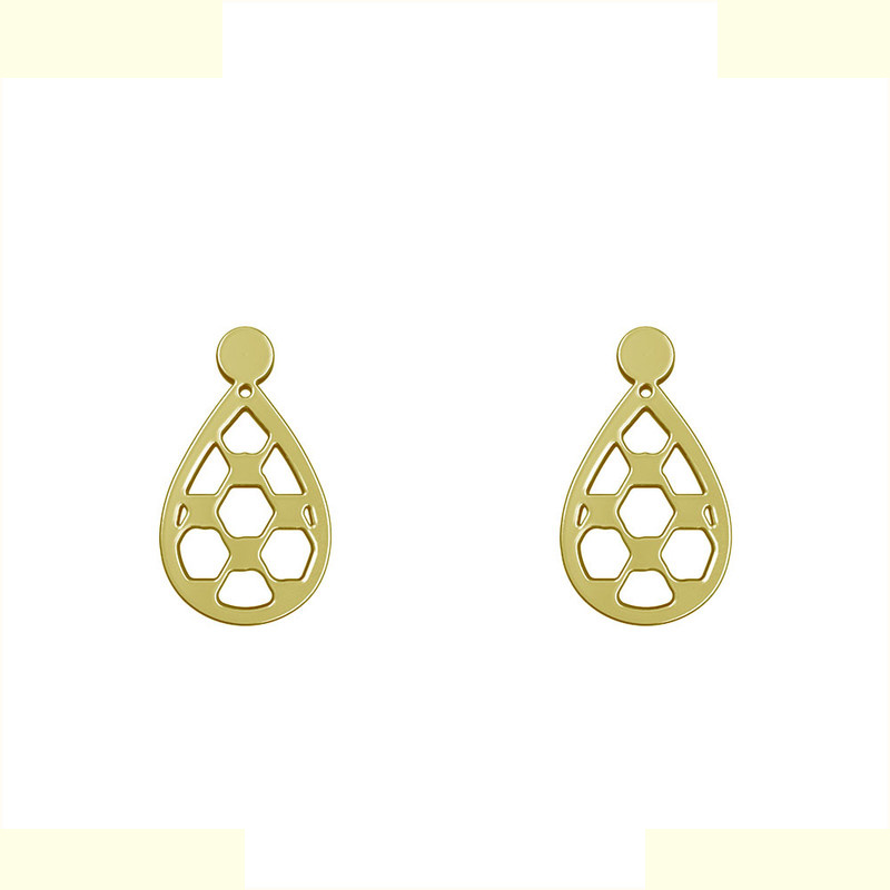 گوشواره طلا 18 عیار زنانه مدوپد مدل هندسی کد GA1-13869