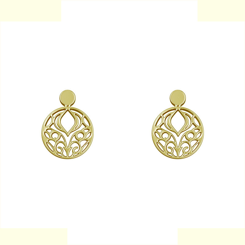 گوشواره طلا 18 عیار زنانه مدوپد مدل هندسی کد GA1-13872