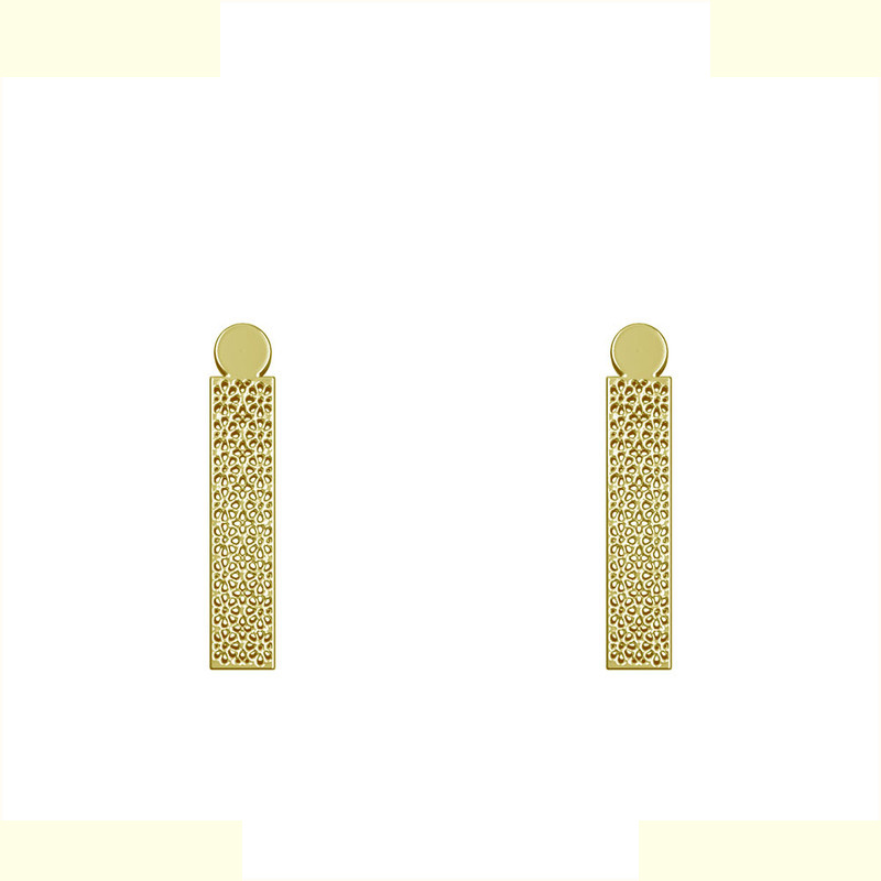 گوشواره طلا 18 عیار زنانه مدوپد مدل مستطیل کد GA1-13875