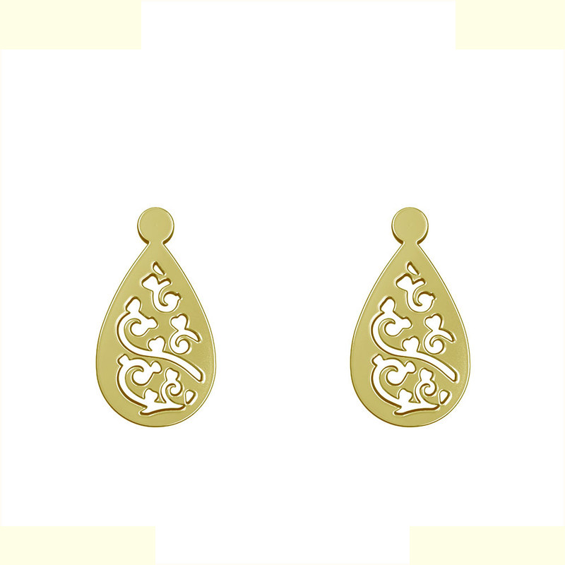 گوشواره طلا 18 عیار زنانه مدوپد مدل هندسی کد GA1-13876