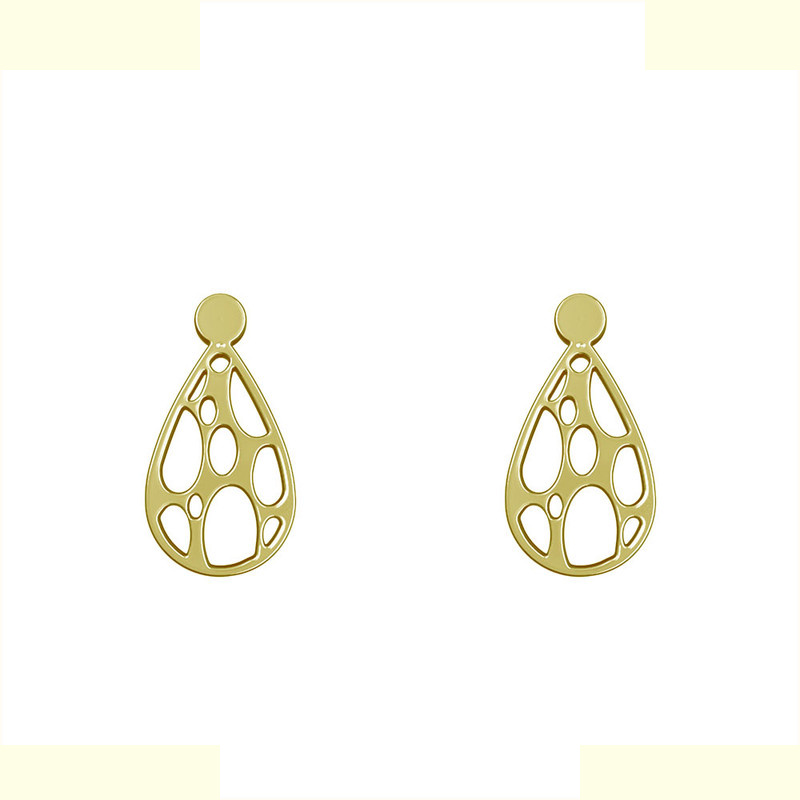 گوشواره طلا 18 عیار زنانه مدوپد مدل هندسی کد GA1-13882