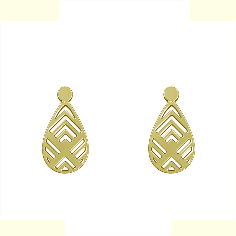 گوشواره طلا 18 عیار زنانه مدوپد مدل هندسی کد GA1-13884